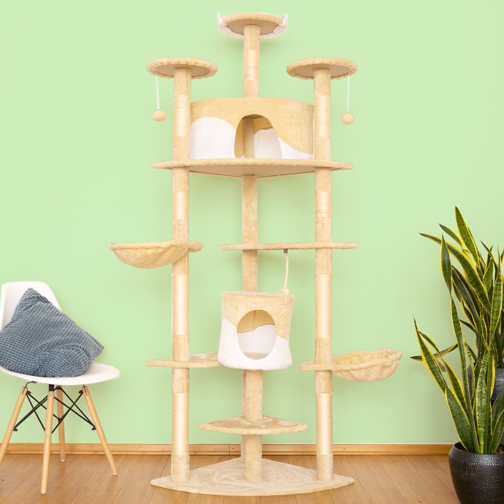 Mačje drevo COOLCAT - Bela - Bež